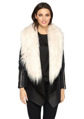 Faux Fur Faux Leather Jacket | THE LIMITED