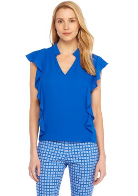 petite ruffle blouse