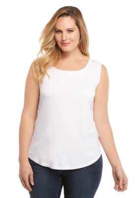 plus size white shell tops